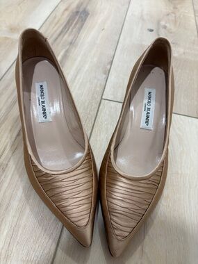 Manolo Blahnik kitten satin heels